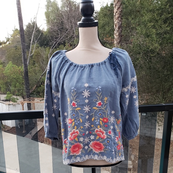 Johnny Was Tops - Nwt Johnny Was embroidered blouse size S